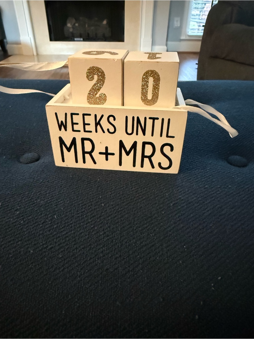 Countdown Blocks - White Days and Weeks Until MR+MRS' Wedding Countdown